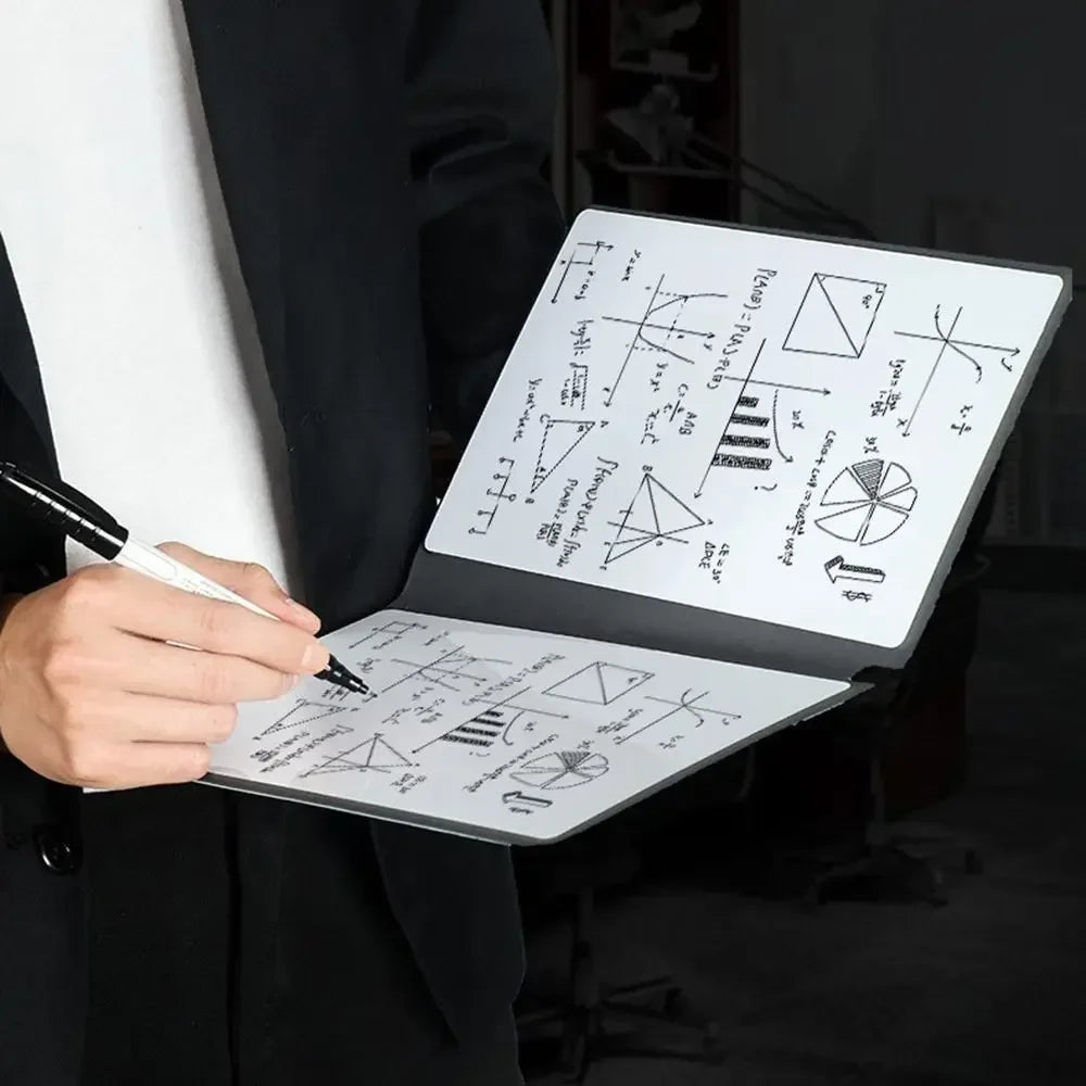 A5 Reusable Whiteboard Notebook Set with Pen & Erasing Cloth