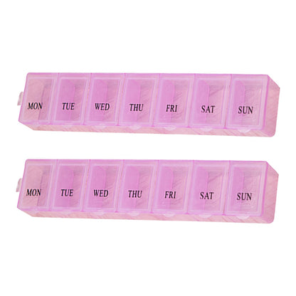 2Pcs/set Pill Case Plastic 7 Days