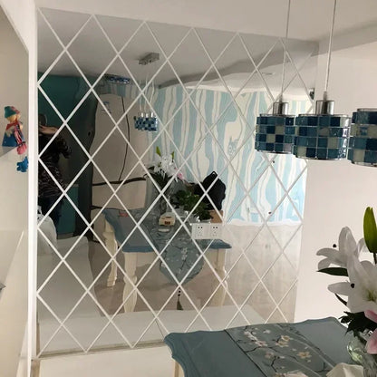 3D Diamond Acrylic Mirror Wall Stickers