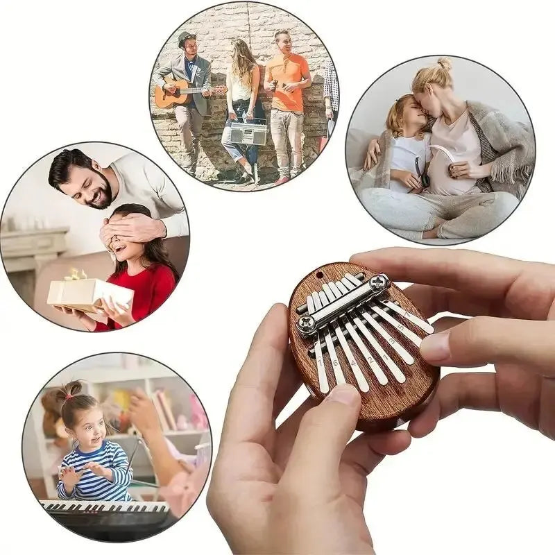 8-Key Mini Wooden Kalimba Thumb Piano