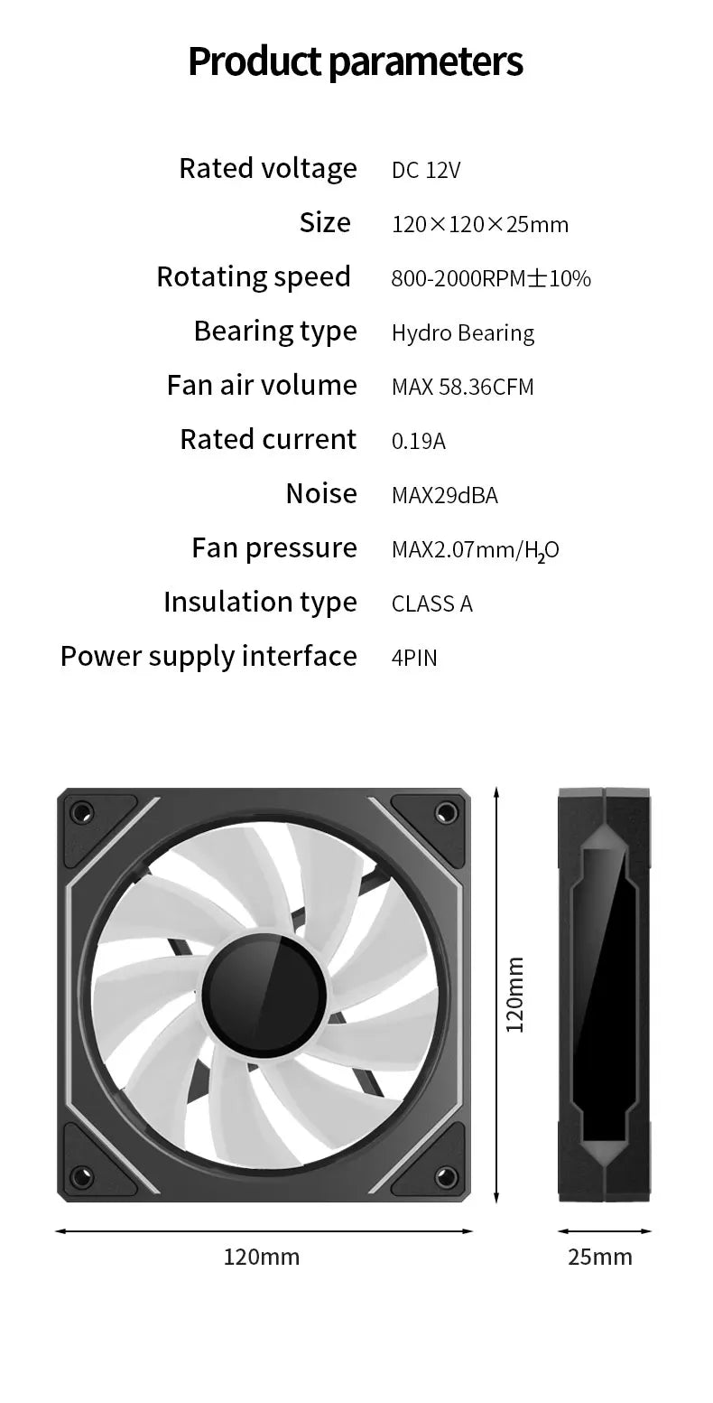 120mm ARGB Infinity Mirror Cooling Fan with PWM Control