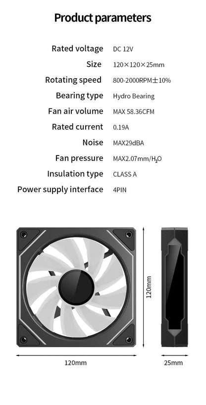 120mm ARGB Infinity Mirror Cooling Fan with PWM Control