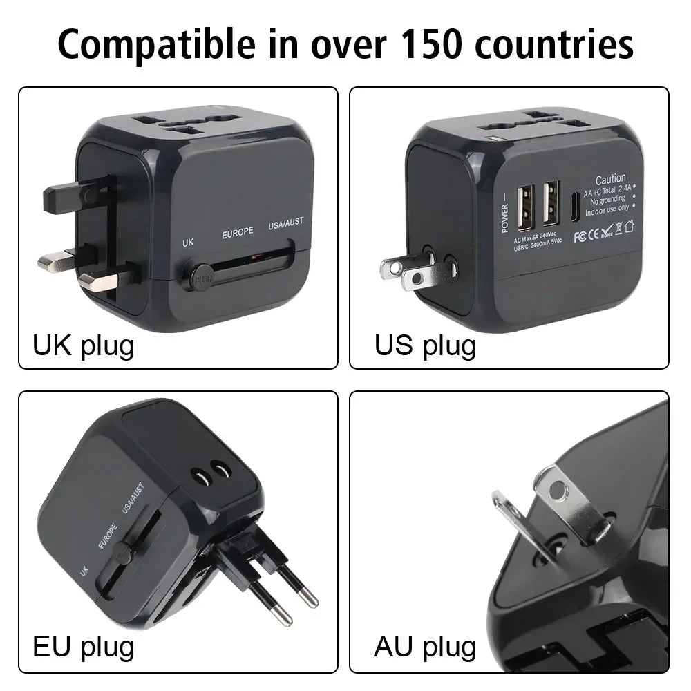 Universal Travel Adapter with USB & USB-C