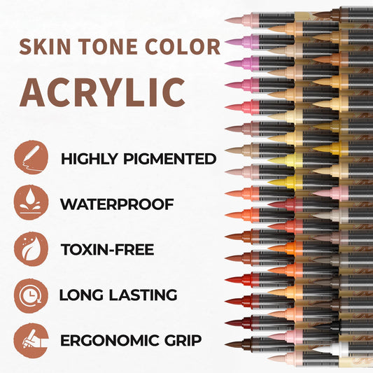 12–48 Color Acrylic Skin Tone Paint Marker Set