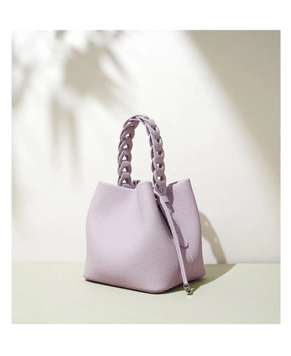 Genuine Leather Bucket Shoulder Bag