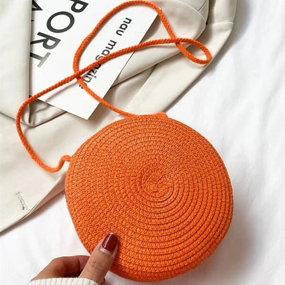 Round Straw Crossbody Bag