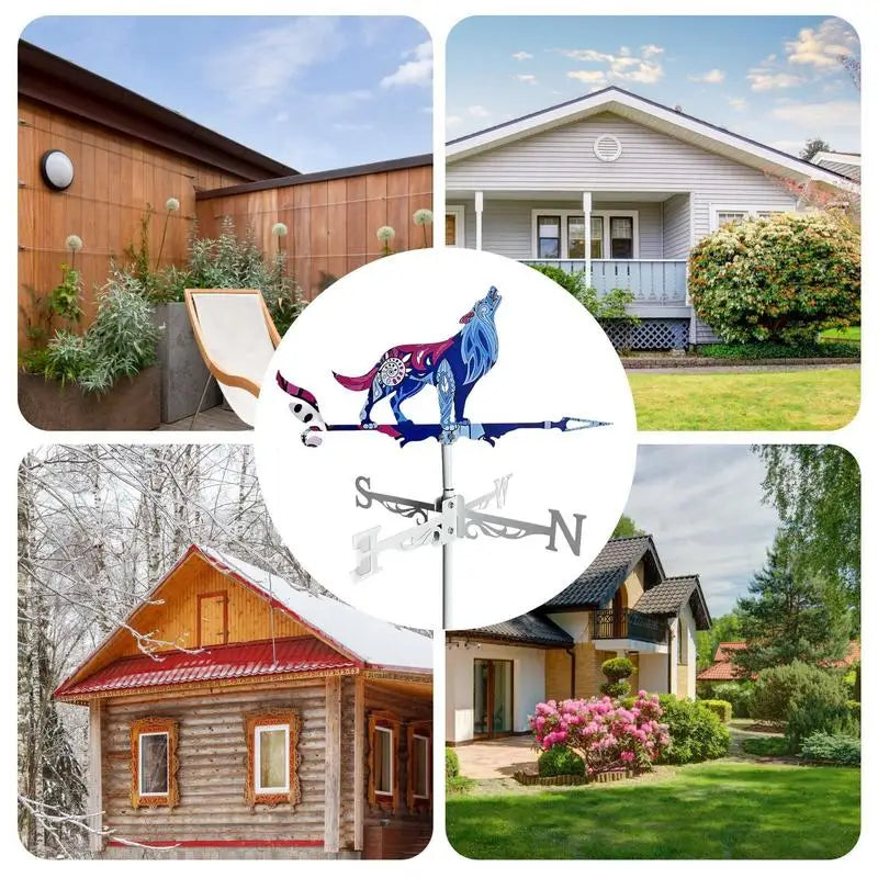 Retro Metal Rooster Weather Vane for Roof & Garden