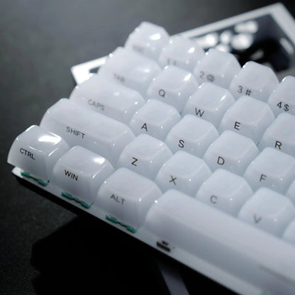 Creamy White Transparent RGB Keycap Set