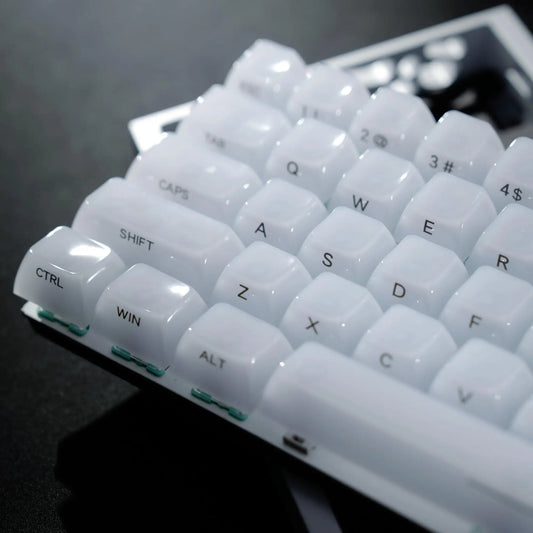 Creamy White Transparent RGB Keycap Set
