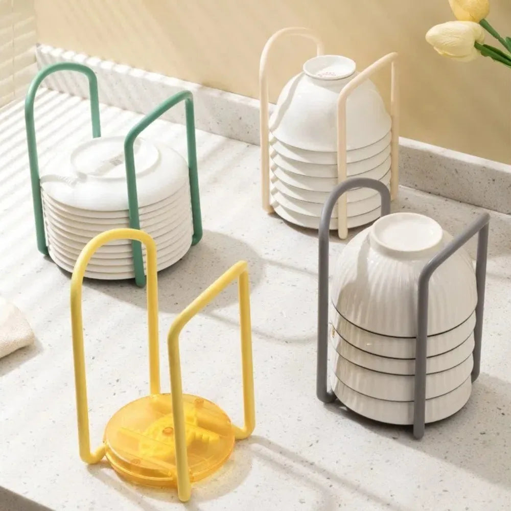 Adjustable Desktop Bowl & Plate Storage Rack