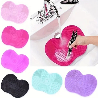 Apple-Shaped Silicone Makeup Brush Cleaning Pad