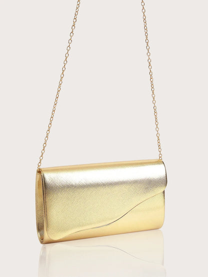 Elegant Metallic Evening Clutch Bag