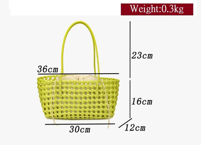 Handwoven Straw Tote Shoulder Bag