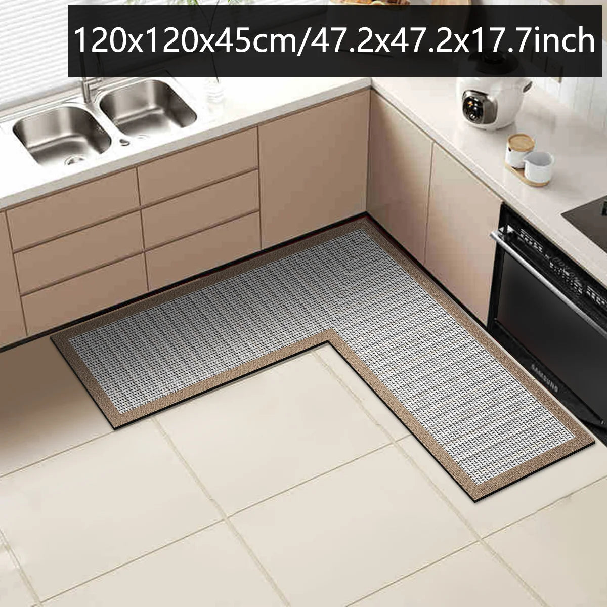 Absorbent Diatomaceous Kitchen & Bathroom Corner Rug