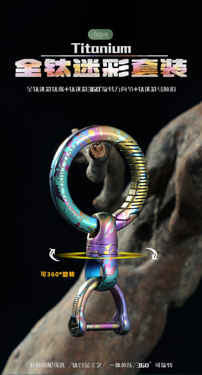 360° Rotating Titanium Keychain Clip