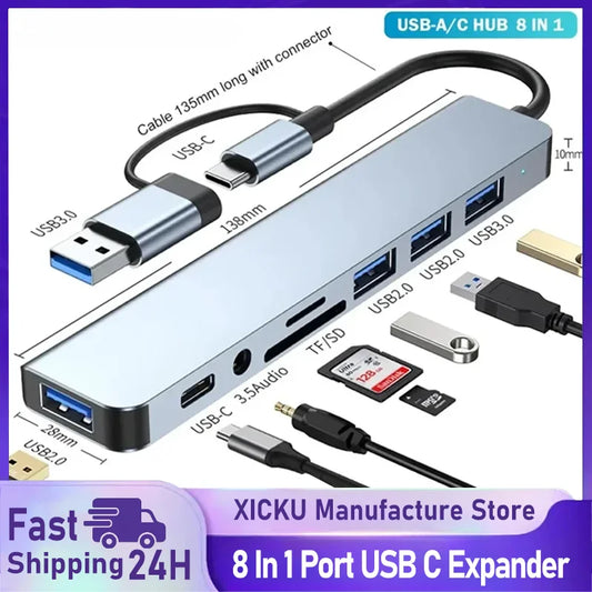 USB-C Docking Station with Card Reader & Audio