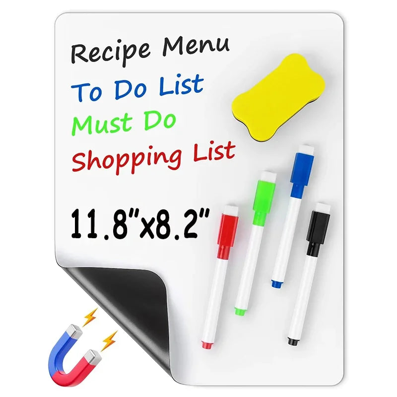 A4 Magnetic Dry Erase Whiteboard for Refrigerator