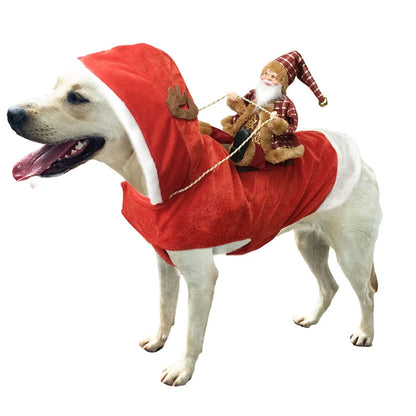 Santa Claus Riding Dog Christmas Costume