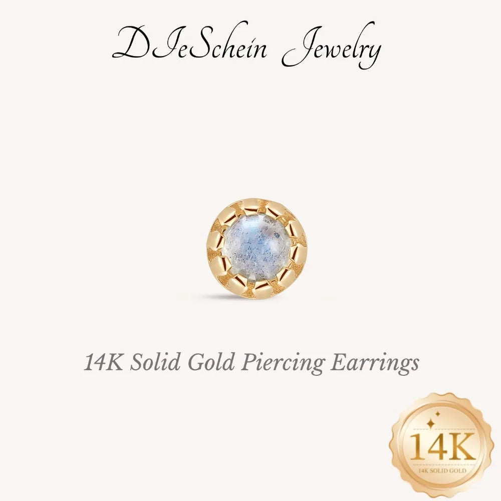 14K Solid Gold Cartilage Stud Earrings