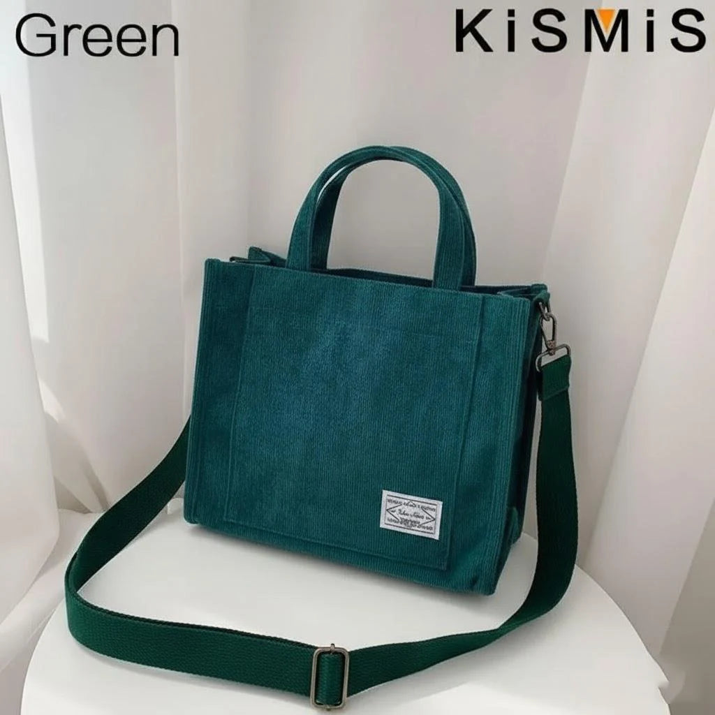 Corduroy Square Shoulder Bag