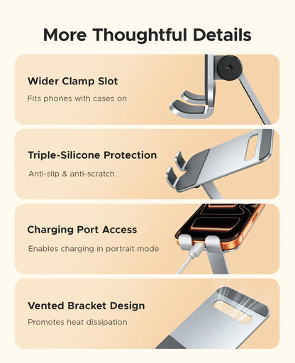 Aluminum 360° Rotating Phone Desk Holder