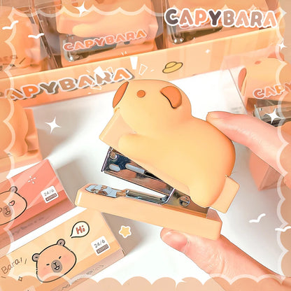 Cute Capybara Stapler with Staples for School & Office