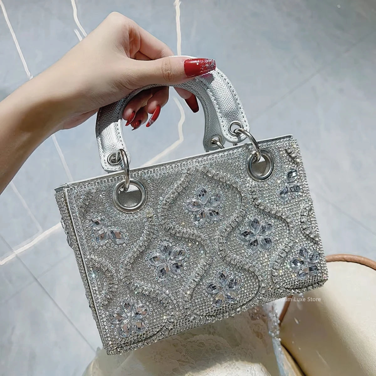 Rhinestone Box Crossbody Bag