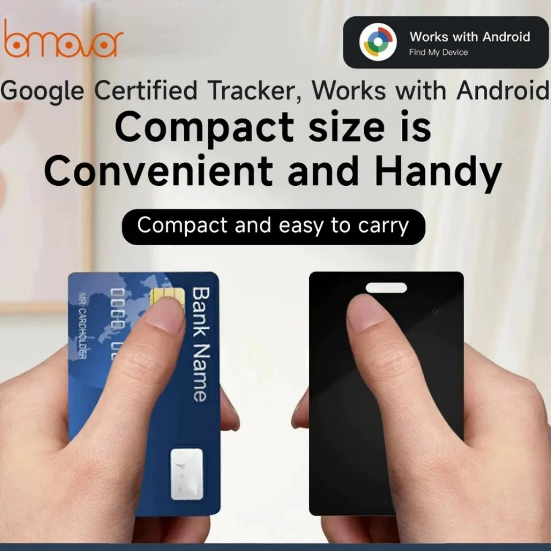 Android Smart Tracker Card with Google Find My Support