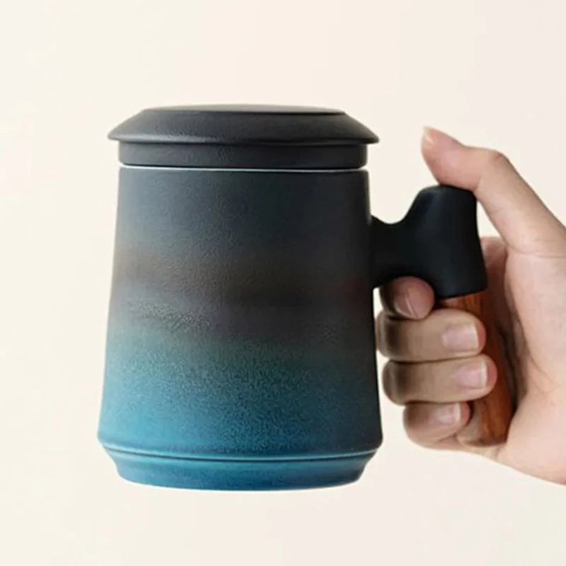 Ceramic Mug with Wooden Handle