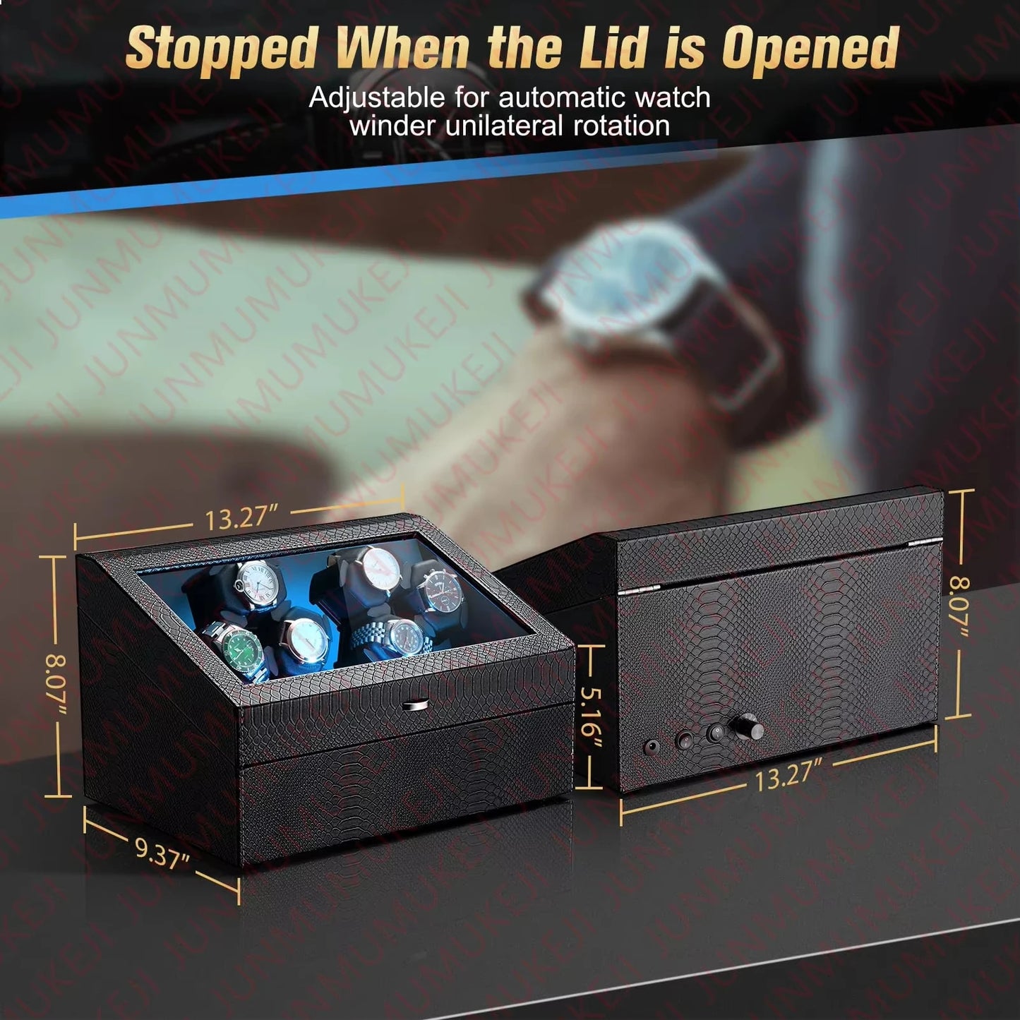6 Slot Automatic Watch Winder Box