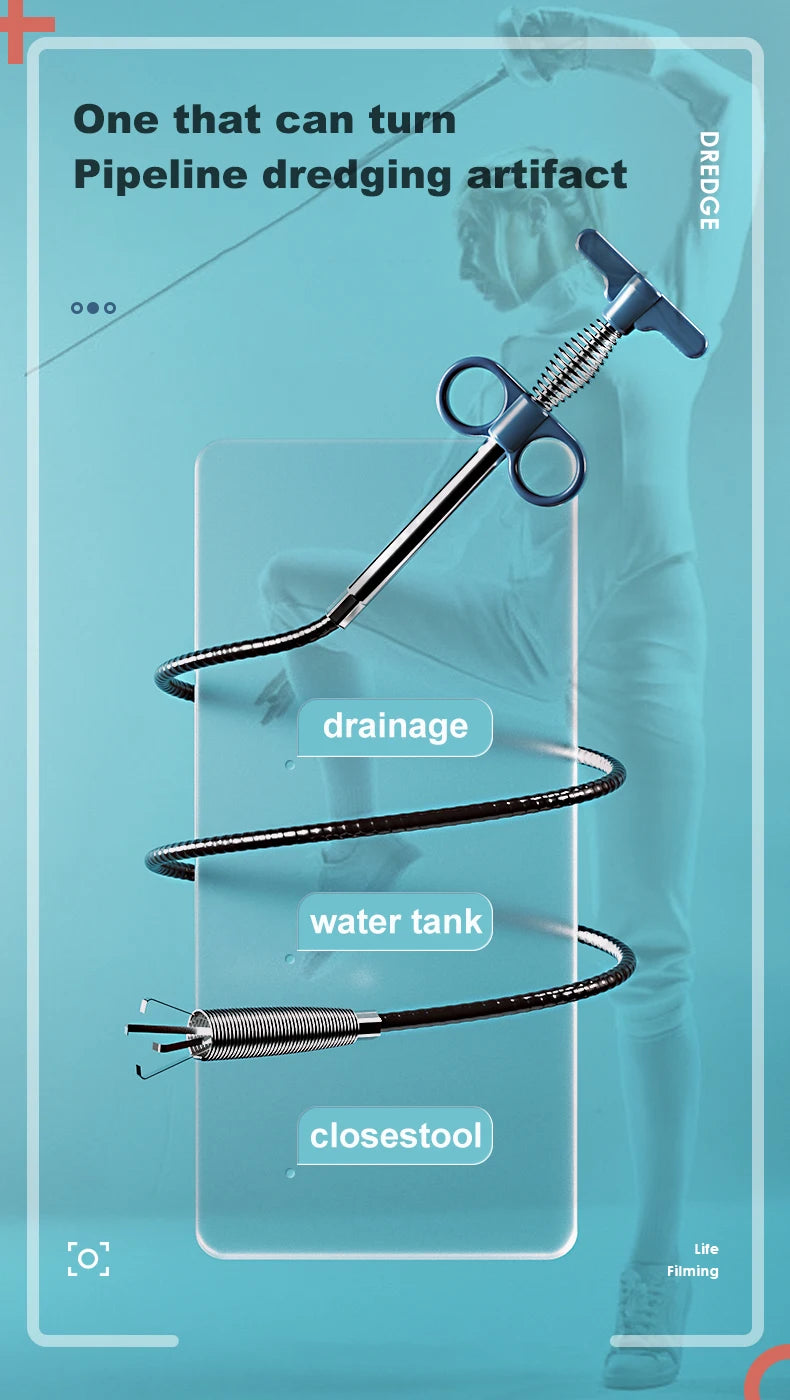 Stainless Steel Drain Cleaning Snake Tool