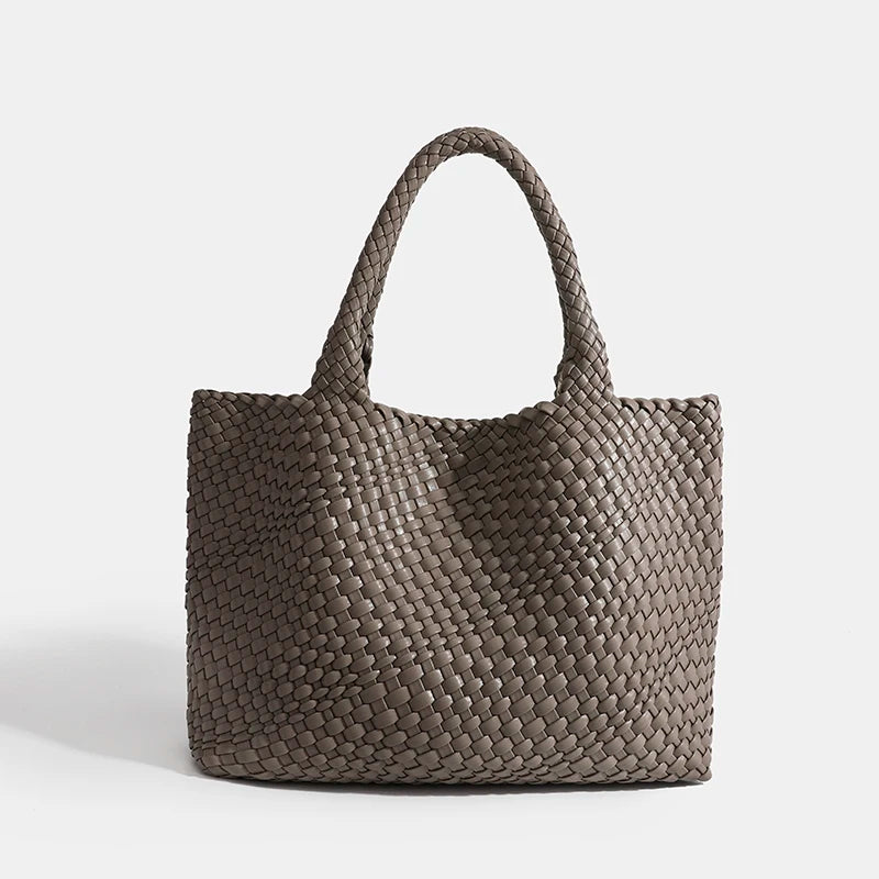 Woven PU Leather Tote Bag with Coin Purse
