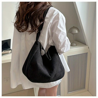 Corduroy Half Moon Shoulder Bag