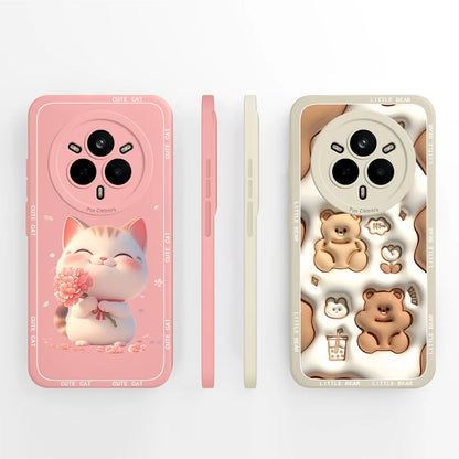 Cute Floral Silicone Case for Realme 14 Pro Series