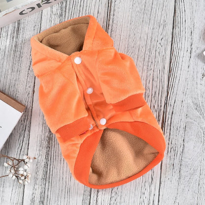 Orange Fleece Dog Hoodie