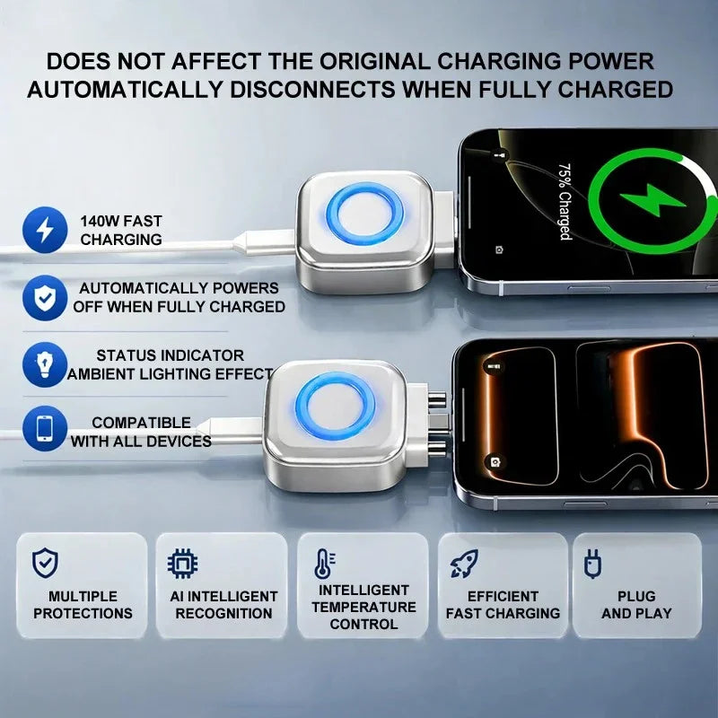 KEBIDUMEI USB-C Fast Charging Auto Power-Off Adapter