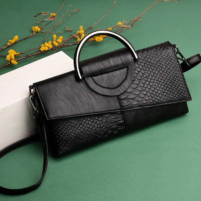 Soft PU Leather Flap Handbag