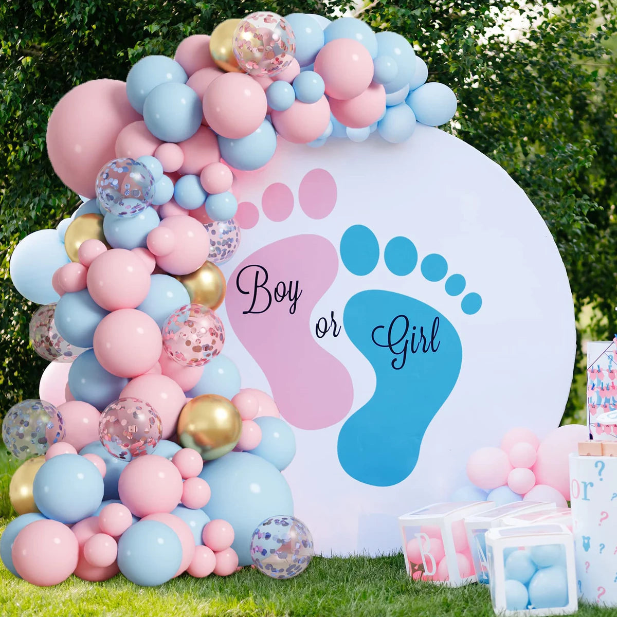 Pink Blue Balloons Garland Birthday Party Decoration