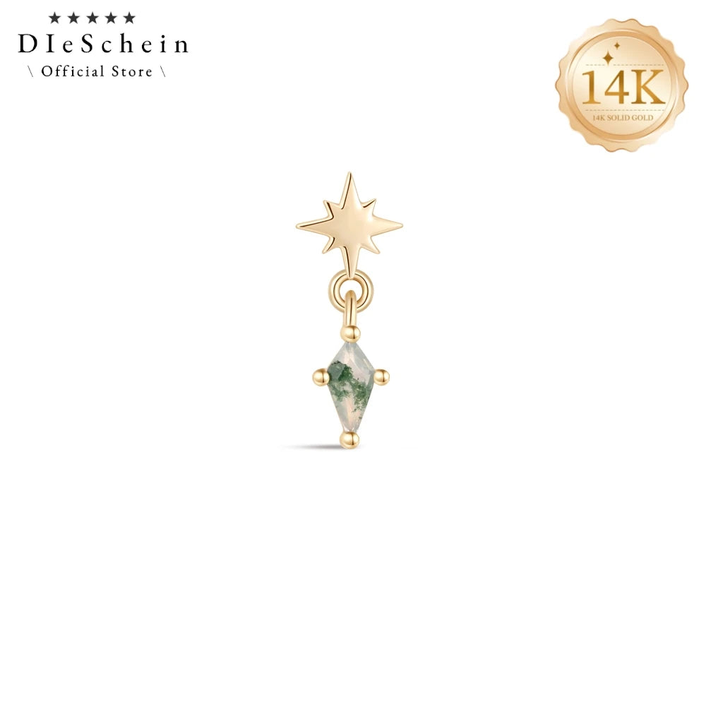 14K Solid Gold Cartilage Stud Earrings