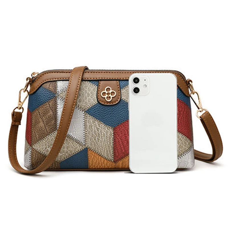Geometric Patchwork Crossbody Bag