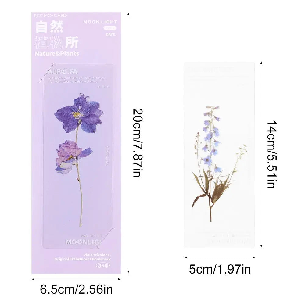 Translucent Flower Bookmark Set