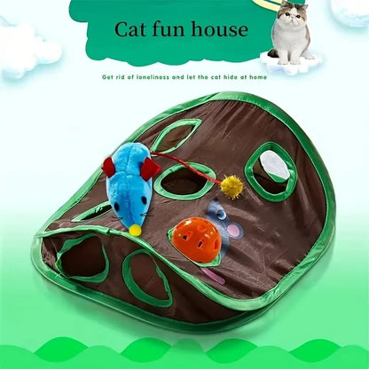 KEMORELA Cat Interactive Hide & Seek Tunnel Toy