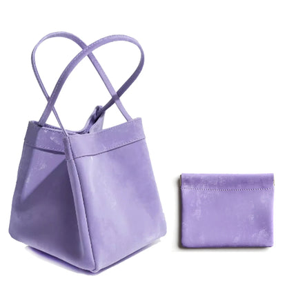 Custom Name Suede Leather Shoulder Bag with Top Handle
