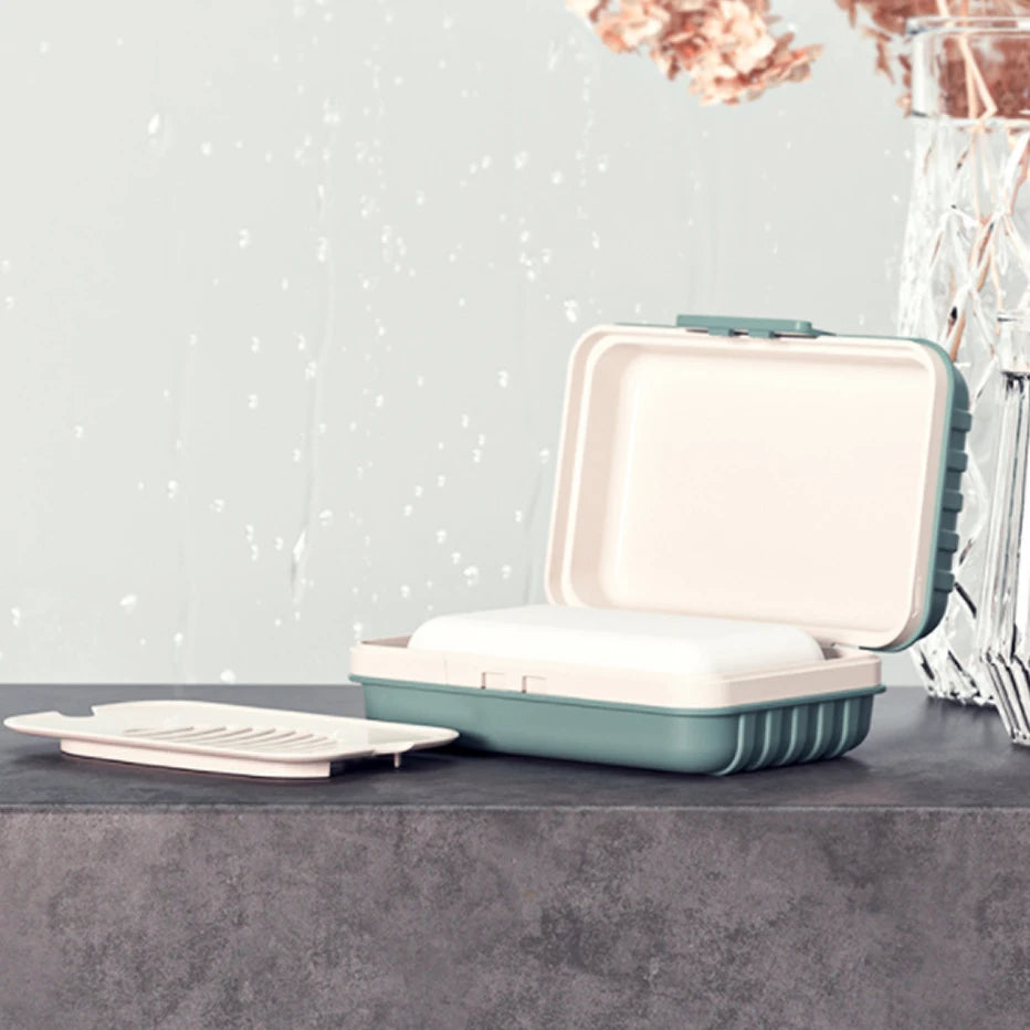Travel Soap Box with Draining Tray & Lid
