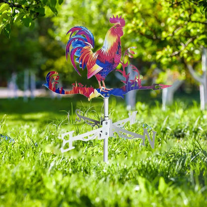 Retro Metal Rooster Weather Vane for Roof & Garden