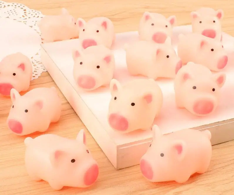 Mini Squeaky Pig Dog Toy Set