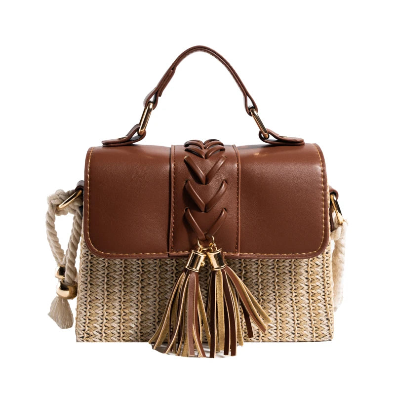 Straw Crossbody Beach Handbag