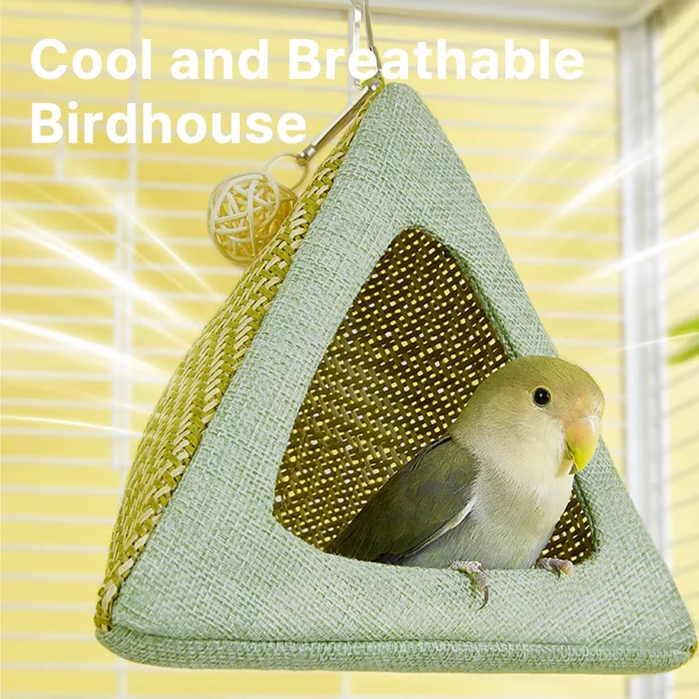 Bird Hammock Nest – Bamboo Hanging Parrot Sleeping House