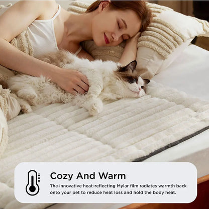 Self-Warming Plush Pet Bed Mat