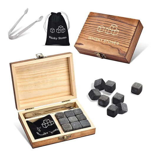 Whisky Ice Stone Set with Wooden Box